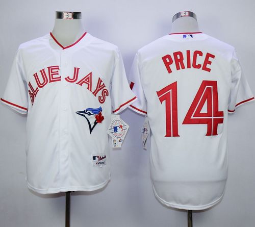 Blue Jays #14 David Price White 2015 Canada Day Stitched MLB Jersey