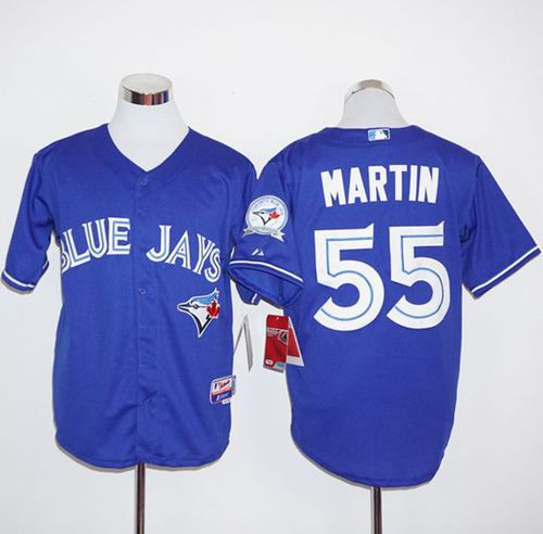Blue Jays #55 Russell Martin Blue Alternate Stitched MLB Jersey