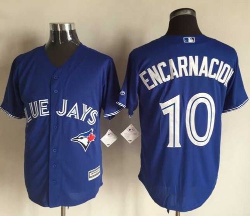 Blue Jays #10 Edwin Encarnacion Blue New Cool Base Stitched MLB Jersey