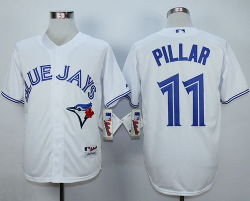 Blue Jays #11 Kevin Pillar White Cool Base Stitched MLB Jersey
