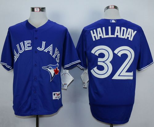 Blue Jays #32 Roy Halladay Blue Cool Base Stitched MLB Jersey