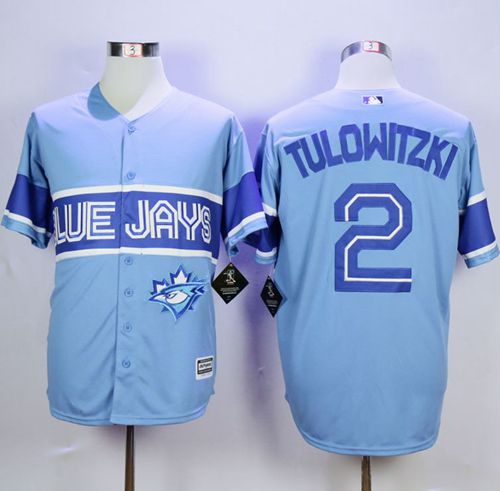 Blue Jays #2 Troy Tulowitzki Light Blue Exclusive New Cool Base Stitched MLB Jersey