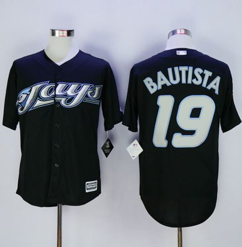 Blue Jays #19 Jose Bautista Black New Cool Base Stitched MLB Jersey