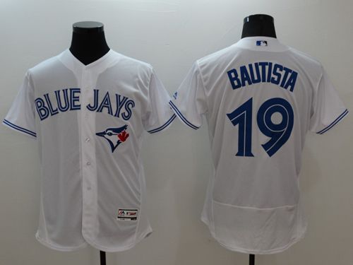 Blue Jays #19 Jose Bautista White Flexbase Authentic Collection Stitched MLB Jersey