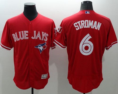 Blue Jays #6 Marcus Stroman Red Flexbase Authentic Collection Canada Day Stitched MLB Jersey