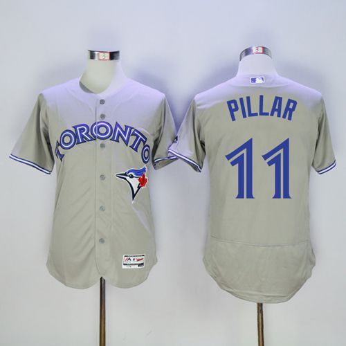 Blue Jays #11 Kevin Pillar Grey Flexbase Authentic Collection Stitched MLB Jersey