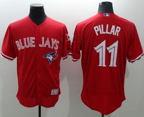 Blue Jays #11 Kevin Pillar Red Flexbase Authentic Collection Canada Day Stitched MLB Jersey