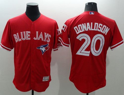 Blue Jays #20 Josh Donaldson Red Flexbase Authentic Collection Canada Day Stitched MLB Jersey