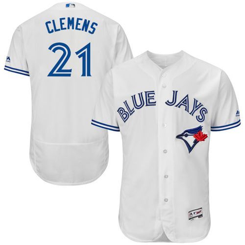 Blue Jays #21 Roger Clemens White Flexbase Authentic Collection Stitched MLB Jersey