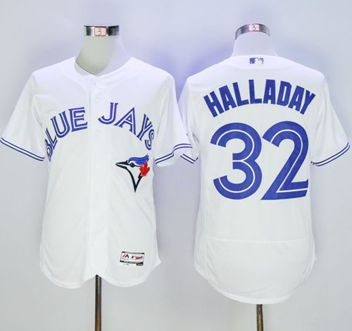 Blue Jays #32 Roy Halladay White Flexbase Authentic Collection Stitched MLB Jersey