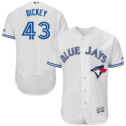 Blue Jays #43 R.A. Dickey White Flexbase Authentic Collection Stitched MLB Jersey