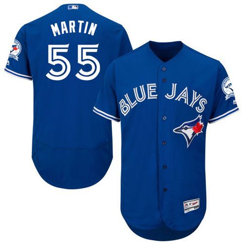 Blue Jays #55 Russell Martin Blue Flexbase Authentic Collection Stitched MLB Jersey