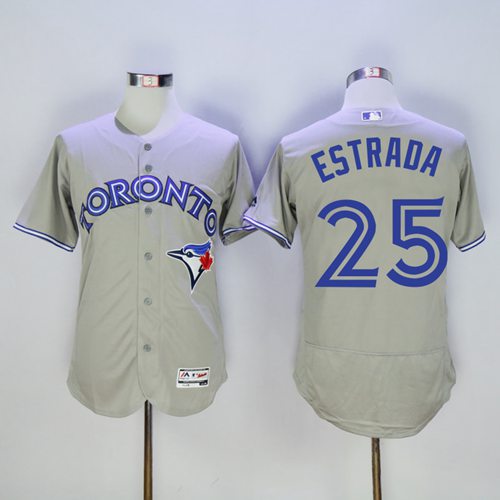 Blue Jays #25 Marco Estrada Grey Flexbase Authentic Collection Stitched MLB Jersey