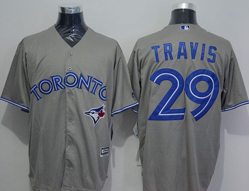 Blue Jays #29 Devon Travis Grey New Cool Base Stitched MLB Jersey