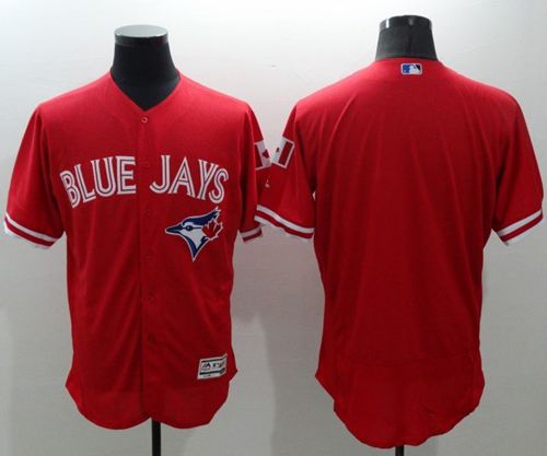 Blue Jays Blank Red Flexbase Authentic Collection Canada Day Stitched MLB Jersey