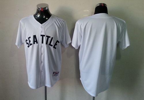 Mariners Blank White 1909 Turn Back The Clock Stitched MLB Jersey
