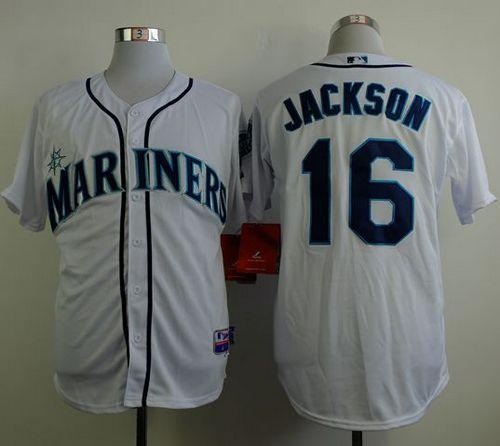 Mariners #16 Austin Jackson White Cool Base Stitched MLB Jersey
