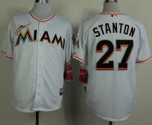 marlins #27 Giancarlo Stanton White 2012 Home Stitched MLB Jersey
