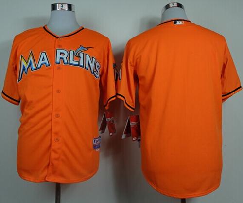 marlins Blank Orange Cool Base Stitched MLB Jersey