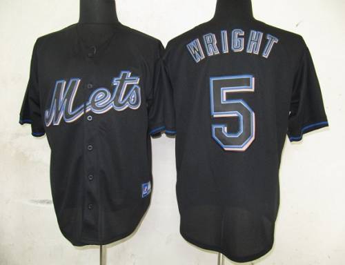 Mets #5 David Wright Black Fashion Stitched MLB Jersey
