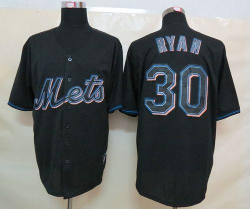 Mets #30 Nolan Ryan Black Fashion Stitched MLB Jersey