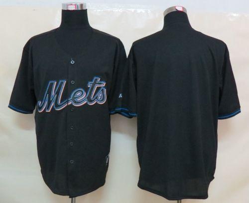 Mets Blank Black Fashion Stitched MLB Jersey