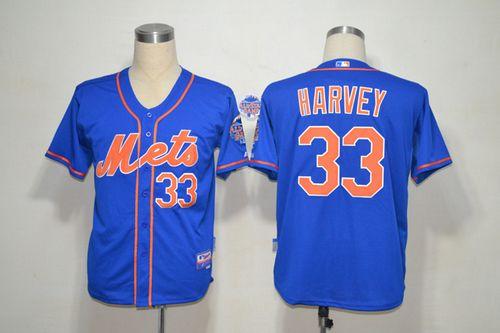 Mets #33 Matt Harvey Blue Alternate Home Cool Base Stitched MLB Jersey