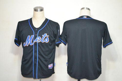 Mets Blank Black Alternate Cool Base Stitched MLB Jersey