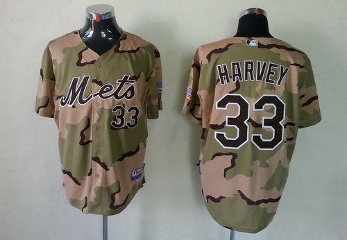 Mets #33 Matt Harvey Camo Commemorative Military Day Cool Base Stitched MLB Jersey