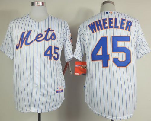 Mets #45 Zack Wheeler White(Blue Strip) Home Cool Base Stitched MLB Jersey