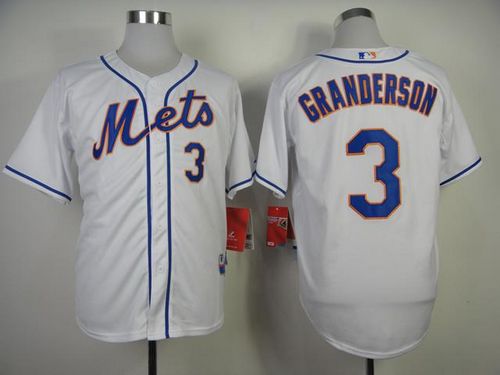 Mets #3 Curtis Granderson White Alternate Cool Base Stitched MLB Jersey