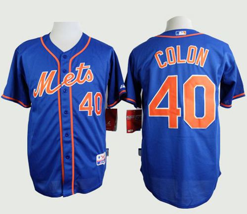 Mets #40 Bartolo Colon Blue Alternate Home Cool Base Stitched MLB Jersey