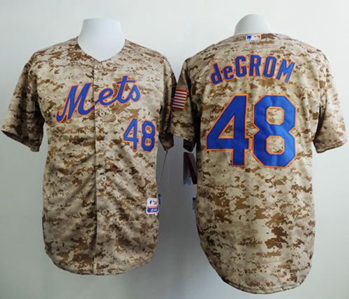 Mets #48 Jacob DeGrom Camo Alternate Cool Base Stitched MLB Jersey