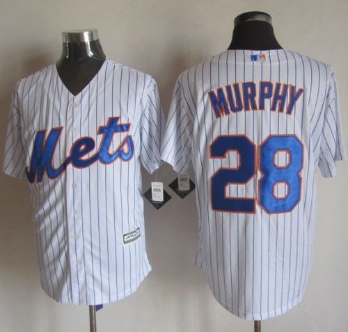 Mets #28 Daniel Murphy White(Blue Strip) New Cool Base Stitched MLB Jersey
