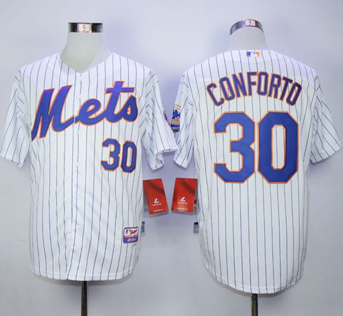 Mets #30 Michael Conforto White(Blue Strip) Cool Base Stitched MLB Jersey