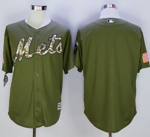 Mets Blank Green Camo New Cool Base Stitched MLB Jersey