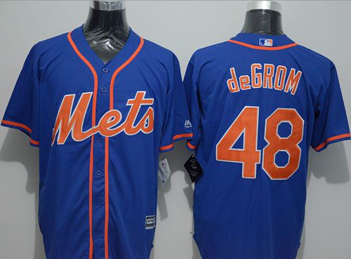 Mets #48 Jacob DeGrom Blue New Cool Base Alternate Home Stitched MLB Jersey