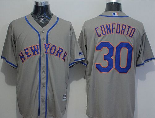 Mets #30 Michael Conforto Grey New Cool Base Stitched MLB Jersey