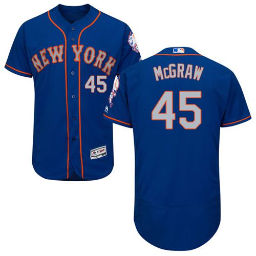 Mets #45 Tug McGraw Royal/Gray Flexbase Authentic Collection Stitched MLB Jersey