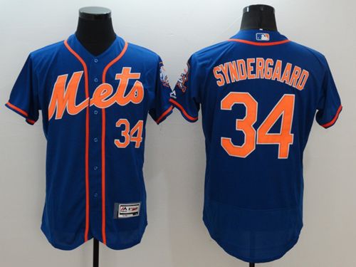 Mets #34 Noah Syndergaard Blue Flexbase Authentic Collection Stitched MLB Jersey