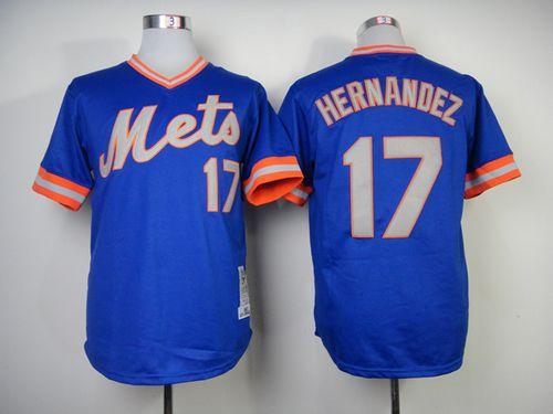 Mitchell and Ness 1983 Mets #17 Keith Hernandez Blue Throwback Stitched MLB Jersey