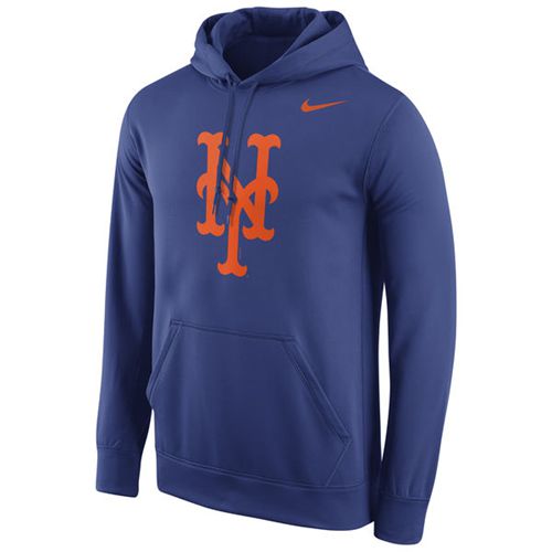 New York Mets  Logo Performance Pullover Royal MLB Hoodie