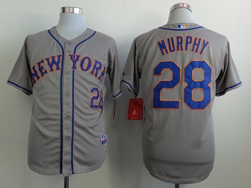 Mets #28 Daniel Murphy Grey Cool Base Stitched MLB Jersey