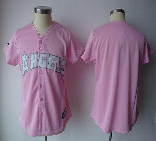 Angels Blank Pink Women's Fashion Stitched MLB Jersey