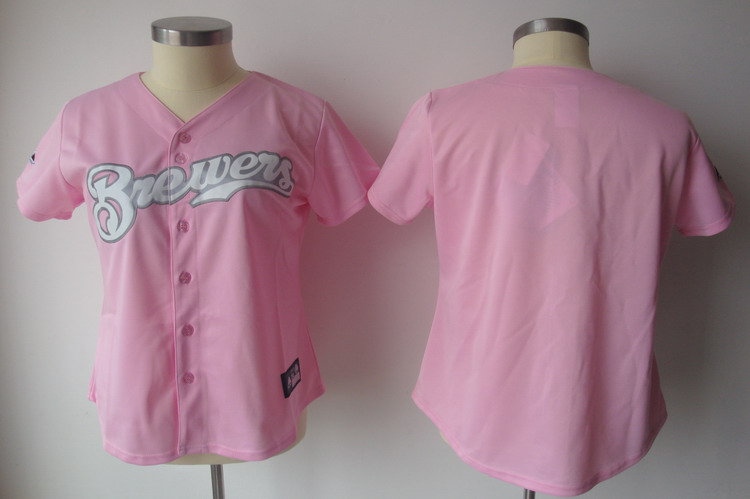 Brewers Blank Pink Lady Fashion Stitched MLB Jersey