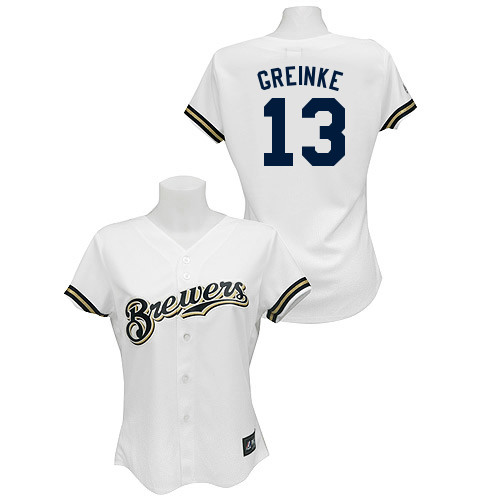 Brewers #13 Zack Greinke White Women's Fashion Stitched MLB Jersey