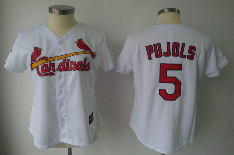 Cardinals #5 Albert Pujols White Women's Fashion Stitched MLB Jersey