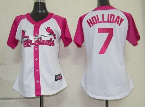 Cardinals #7 Matt Holliday White/Pink Women's Splash Fashion Stitched MLB Jersey