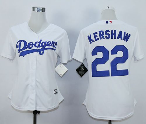 Dodgers #22 Clayton Kershaw White Women's Fashion Stitched MLB Jersey