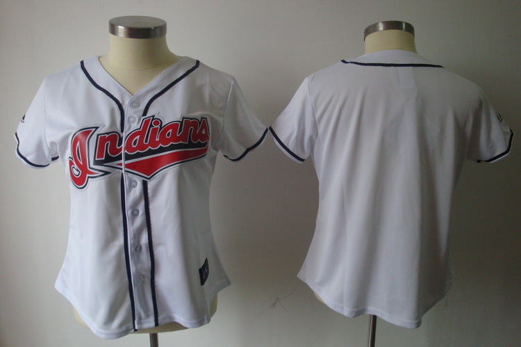 Indians Blank White Women's Fashion Stitched MLB Jersey